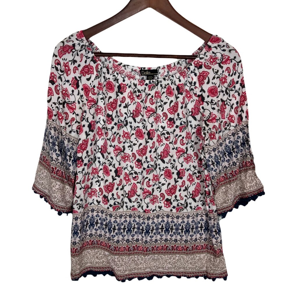 Dalia Pink Red Off The Shoulder Blouse Top Women's Size XS